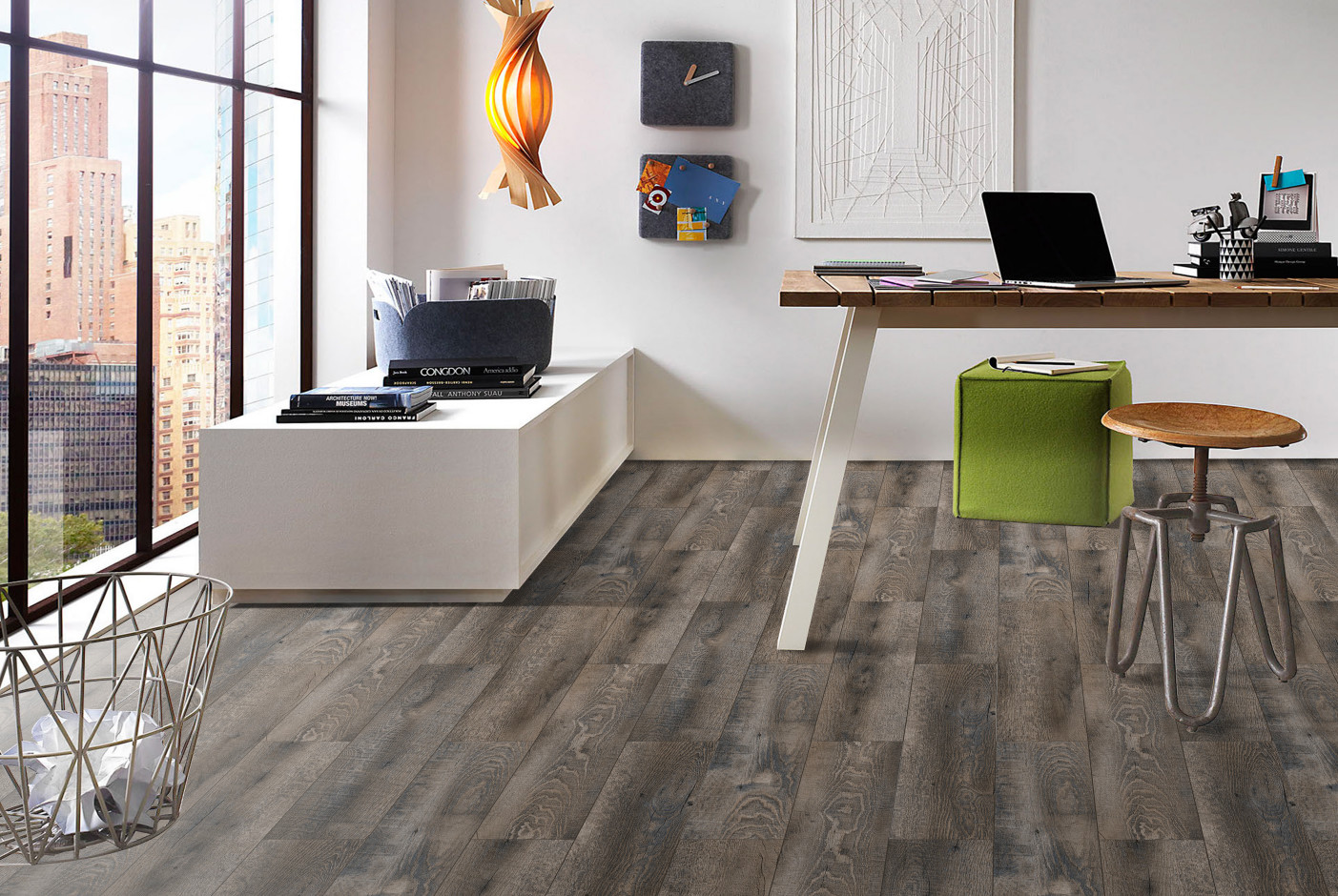 4mm SPC Wood Flooring Eco Friendly Flame Resistant Stone Plastic Composite Antique Pine Unilin Click GKBM DP-W82231