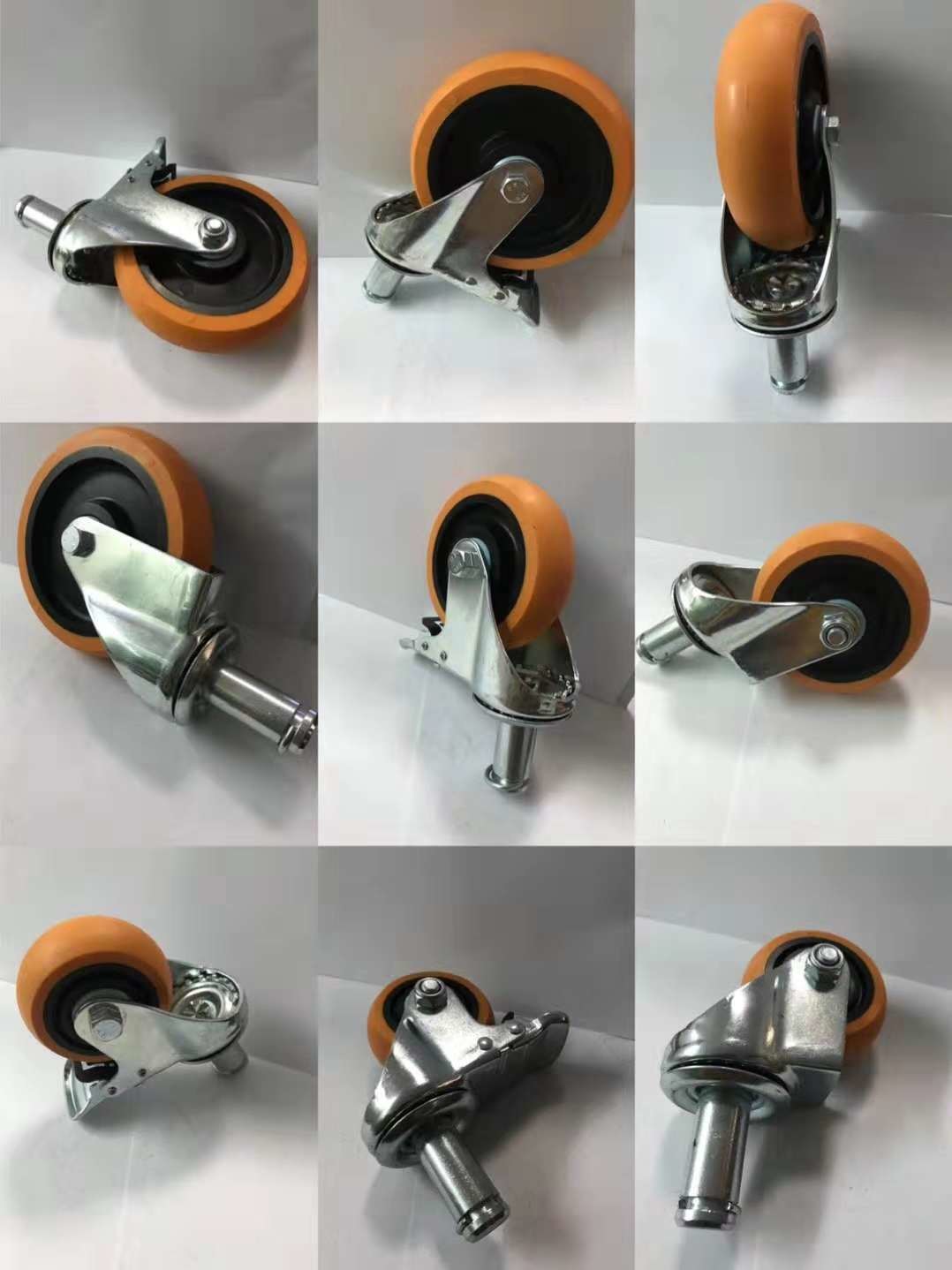 ESD Conductive Metal Core Rubber Caster Wheels Size 2-6 Inch Load Bearing 100-500kg