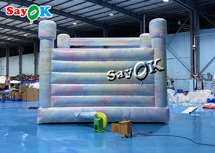 White PVC Wedding Party Moon Bounce Castle 4.3m 14ft Inflatable With Printing