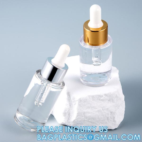 Glass Dropper Plastic Serum Bottle Essence 20ml 30ml 50ml, Tincture Bottles,