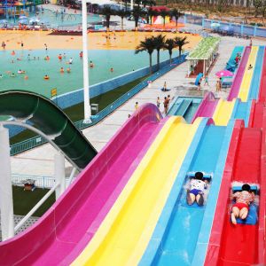 13m Rainbow Custom Water Slides For 6 Guests Per Time , Amusement Park