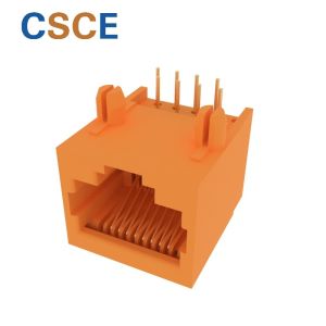 56B Series Right Angle RJ45 Modular Jack Connector 1x1 Ports 90 Degree 10P8C