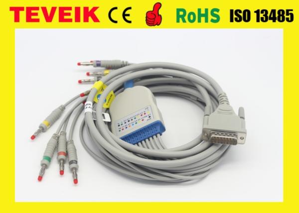 Ekg Electrode Lead Wires 10 Lead DB 15 Pin For Schiller AT3 AT6 CS6 AT5 AT10