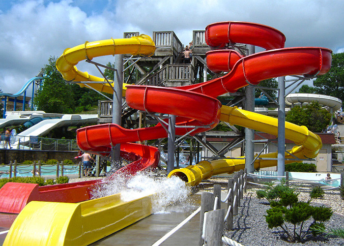 Commercial Tube Spiral Water Slide , Fiberglass Theme Park Water Slides Customized