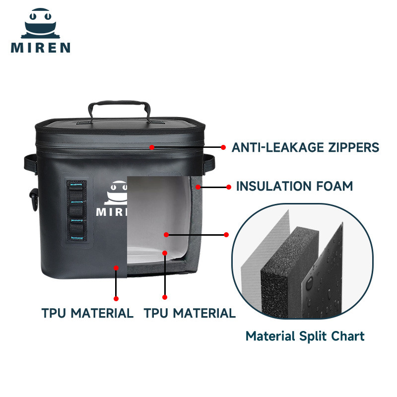 Black 24-Can Soft Cooler Pack Is Great For Outdoor Picnics And Fishing