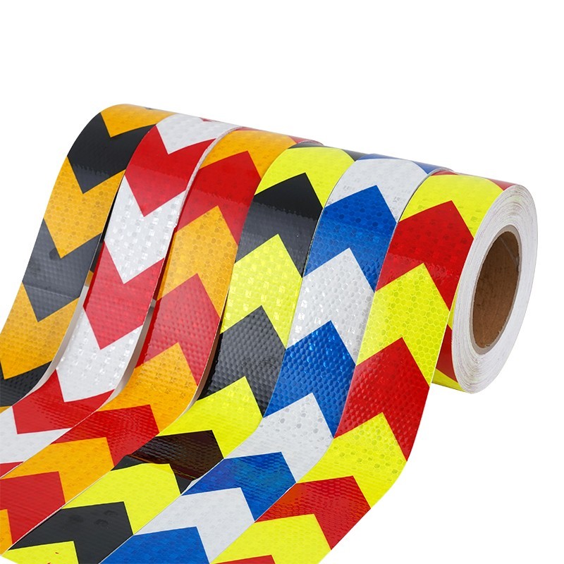 Red And White Arrow Prism Crystal Lattice Reflective Warning Sheeting