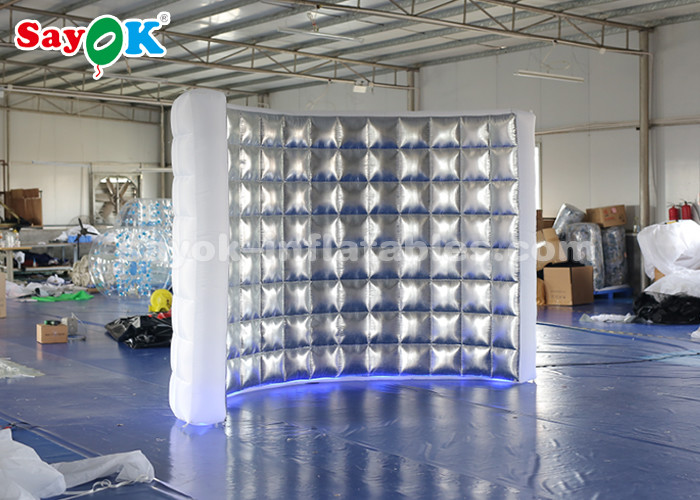 Event Booth Displays Durable Photo Booth Inflatable Wall For Stage Decoration / Led Air Photo Booth