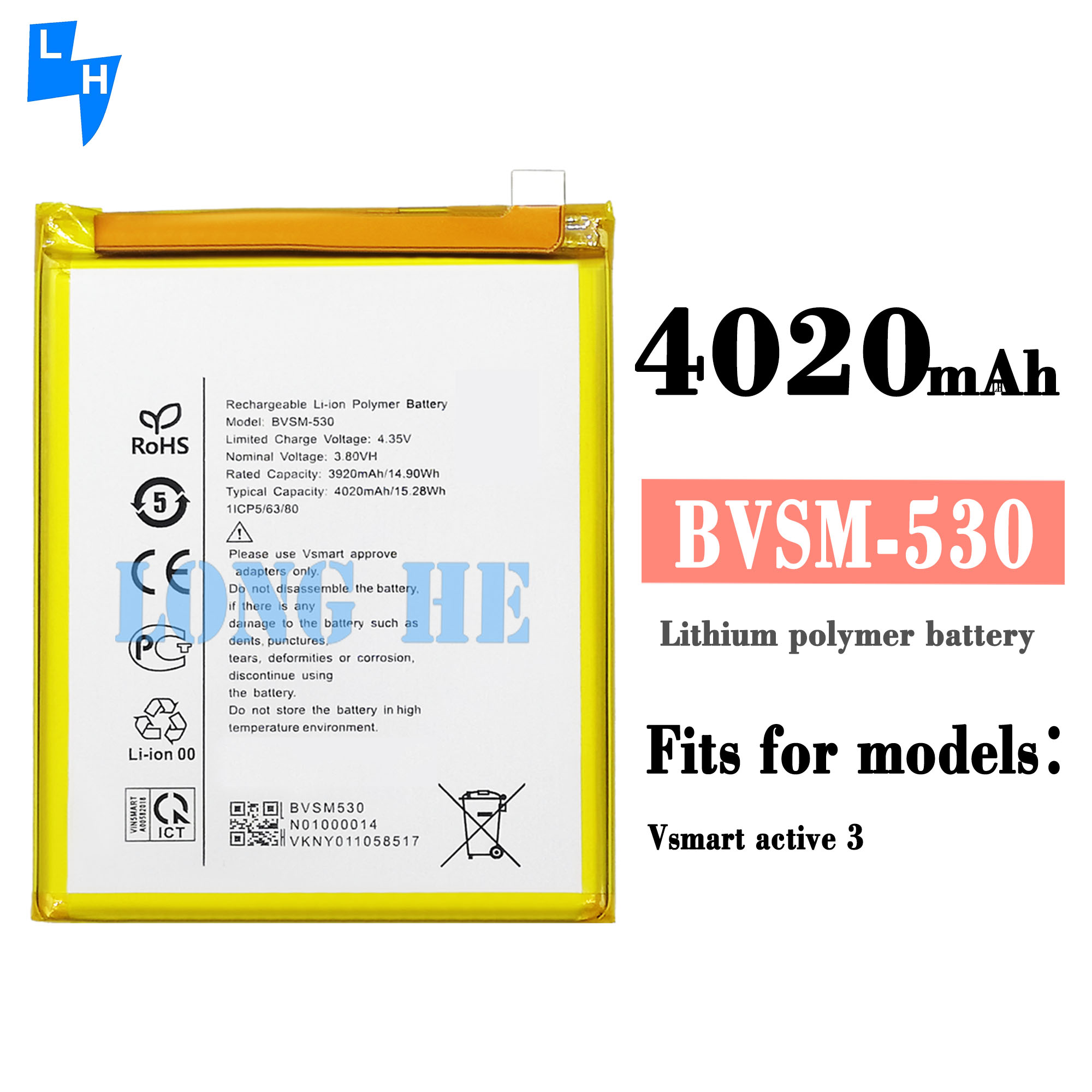 OEM BVSM-530 4020mAh 3.8V Mobile Phone Battery Rechargeable Batteries for Vsmart active 3