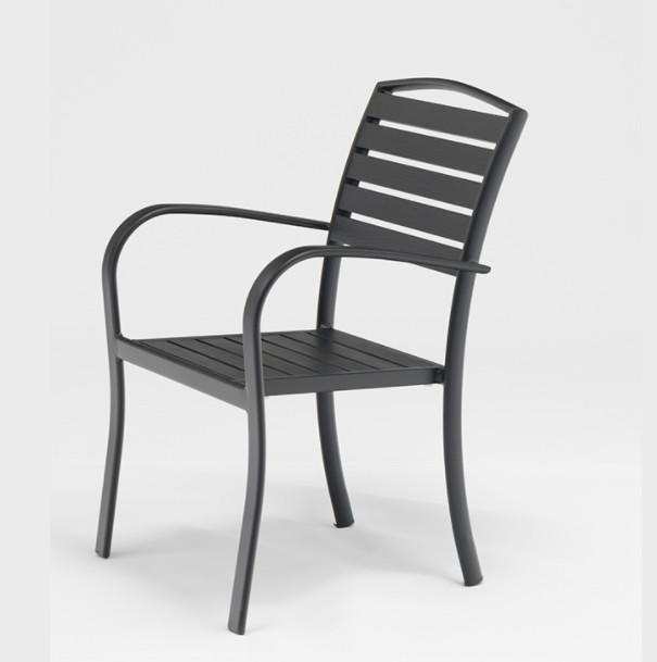Modern Cafe Shop Garden Waterproof Sillas De Comedor Metal Armrest Cast Aluminium Chairs Indoor Outdoor Patio Furniture