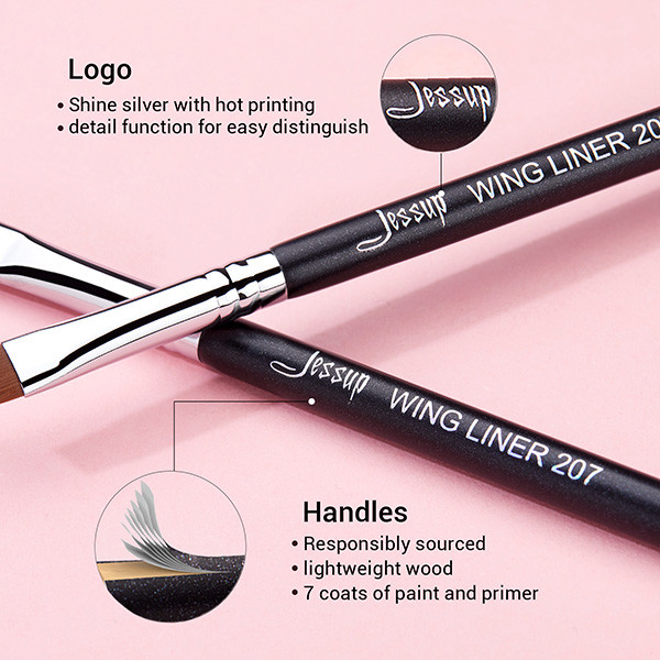 Angled Thin Eye Jessup Makeup Brushes For Powder Cream Liquid