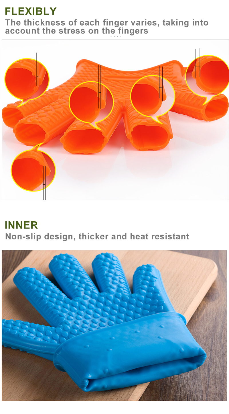 Non Slip Heat Resistant Silicone Microwave Oven Gloves