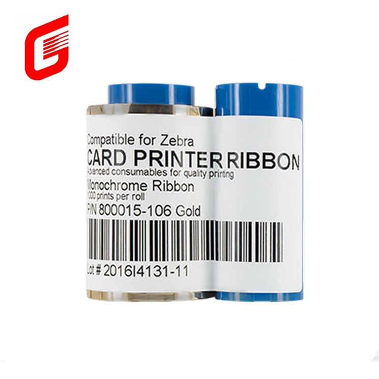 COMPATIBLE Ribbon Type Zebra 800015-106 Gold for P330i 430i Card Printer 1000 Images