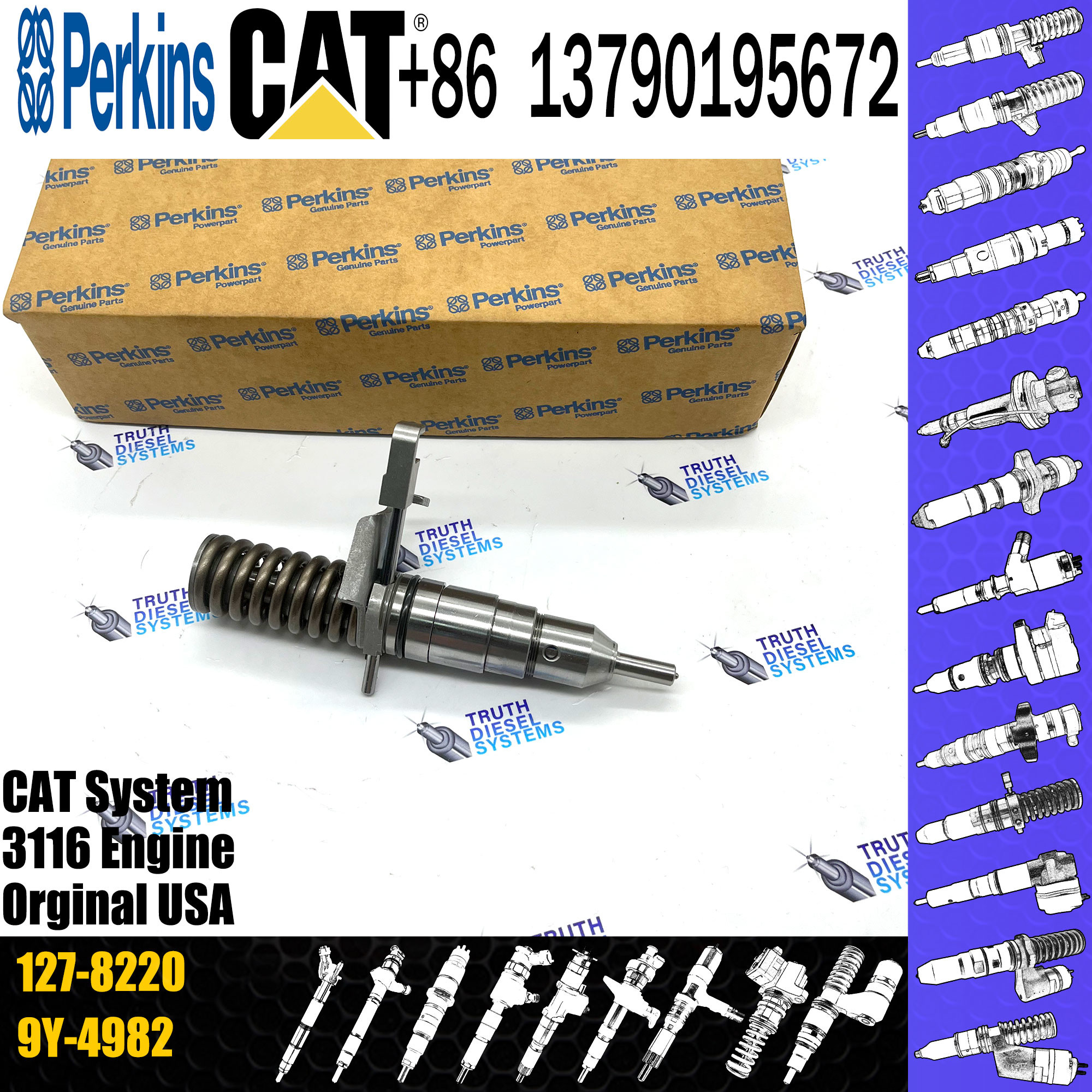 Reliable Fuel Injector Assembly 127-8220 1278220 For CAT Engine 3116 Series Matching Diesel