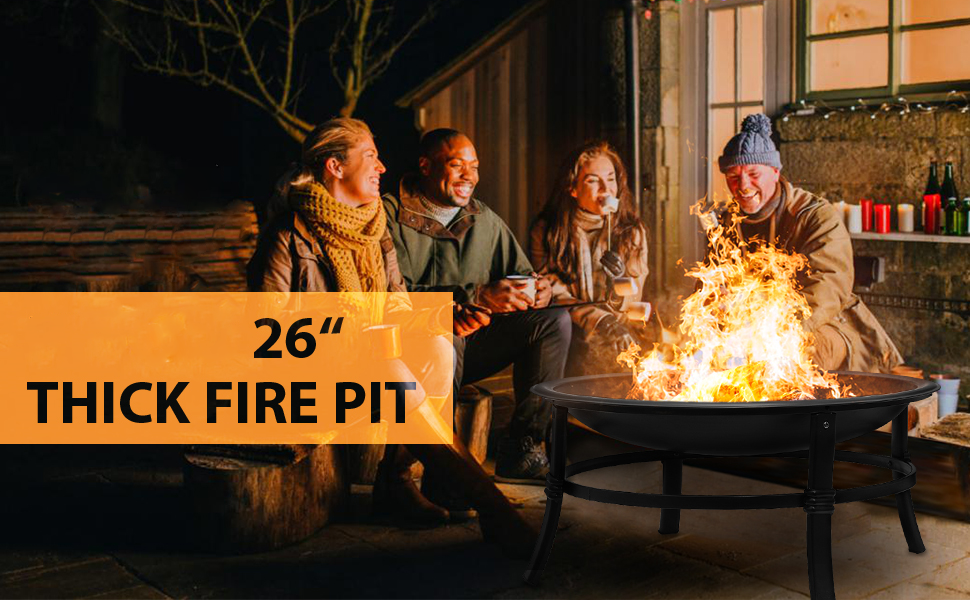 26 inch fire pits for outdoor camping smokeless round wood burning 66*66*42 cm stocked