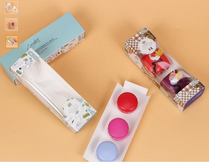 Wholesale custom Paper Cookies packing Cake Box with PVC window,Wholesale Plastic Square Birthday Wedding Packaging Clea