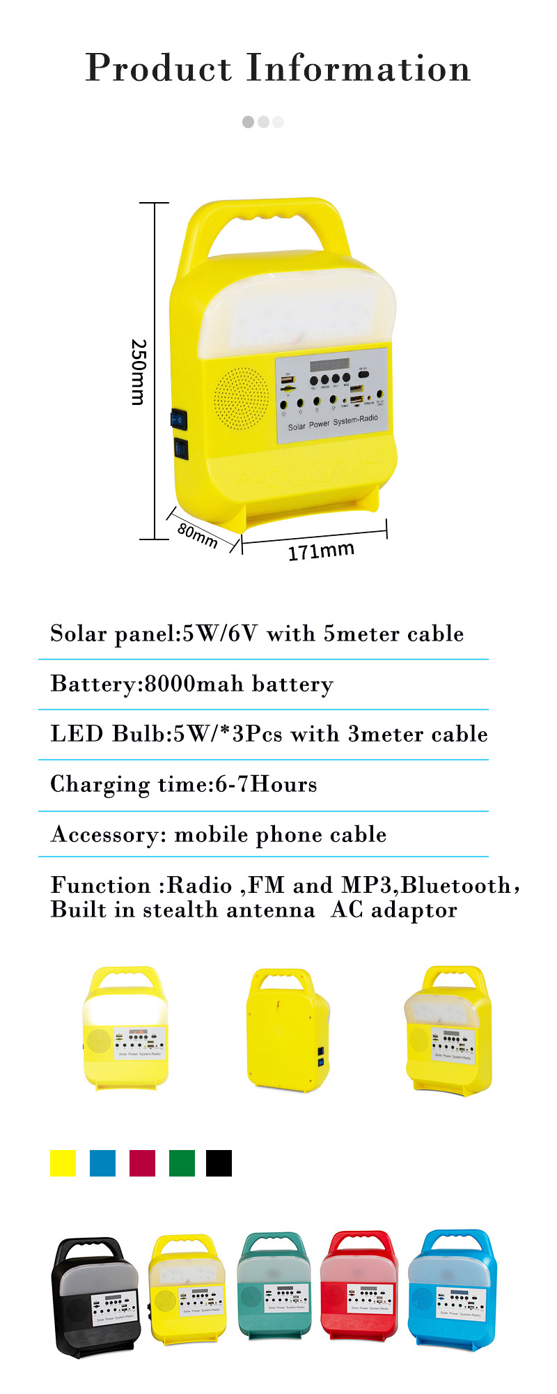 SRE-685 ABS Solar Generator Home LED Light System With Li - Battery