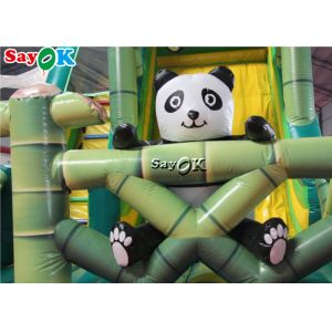 Inflatable Kids Slide Commercial Inflatable Bouncer Slide Panda Bamboo Forest