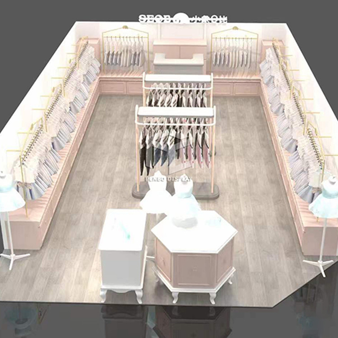 ISO9001 Retail Store Display Furniture Clothes Shop Display Rack