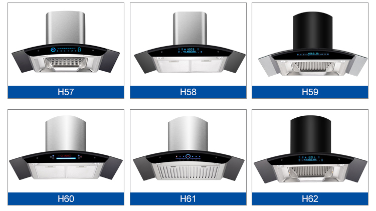 Electric Arc Glass Chimney Hood Stainless Steel Housing App Controlled Kitchen Range Hood