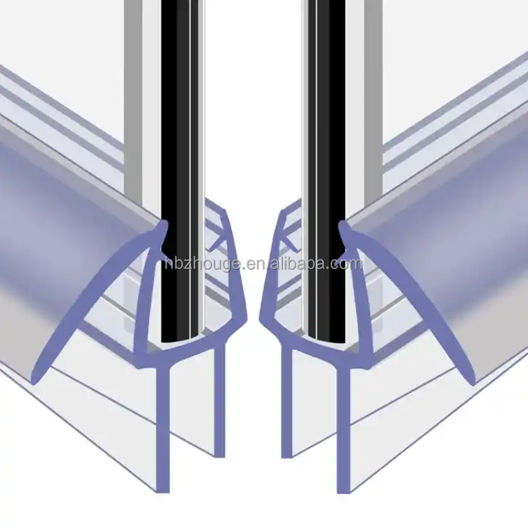 Glass door fitting seal strip 2.2 meters length for 6mm/8mm/10mm/12mm glass thickness