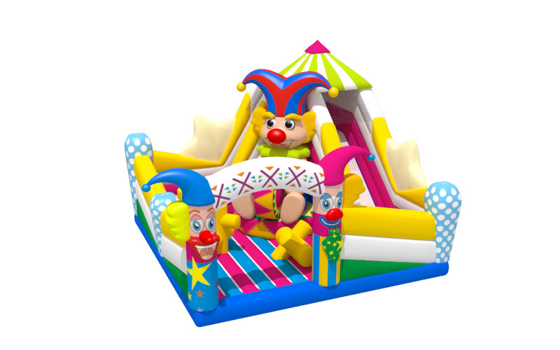 Clown Themed 6x6x4.9m Inflatable Combos Commercial Inflatable Bouncer For Children