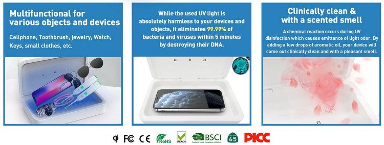 UV Light Phone UV Sterilizer Box Cell Phone Soap UV C Sterilizer