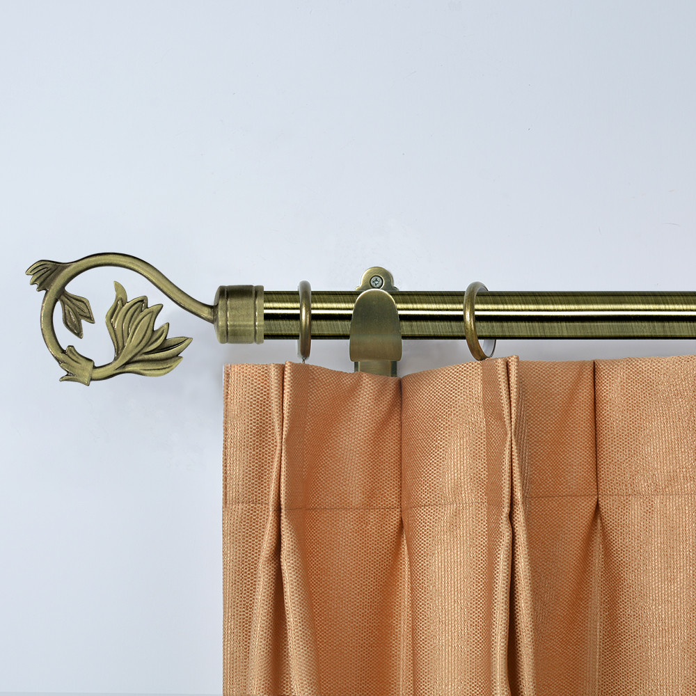 Curtain factory 28mm Anti-Brass Aluminum PND tail-on hook Twisted Pipe Curtain Rod Set With Accessories