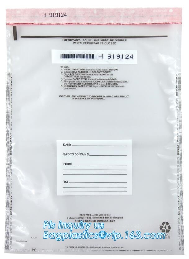 Document safe tamper proof bank deposit bag, Steb Plastic Money Pe Bank Deposit Coin Security Pouch Bags With Seal For C