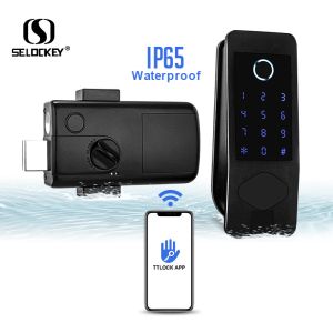 Bluetooth APP WIFI Fingerprint Rim Night Latch Locks