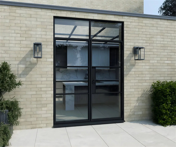 Finished Modern Aluminum Exterior Double Glass Swing Casement Door Doors for a Sleek Look