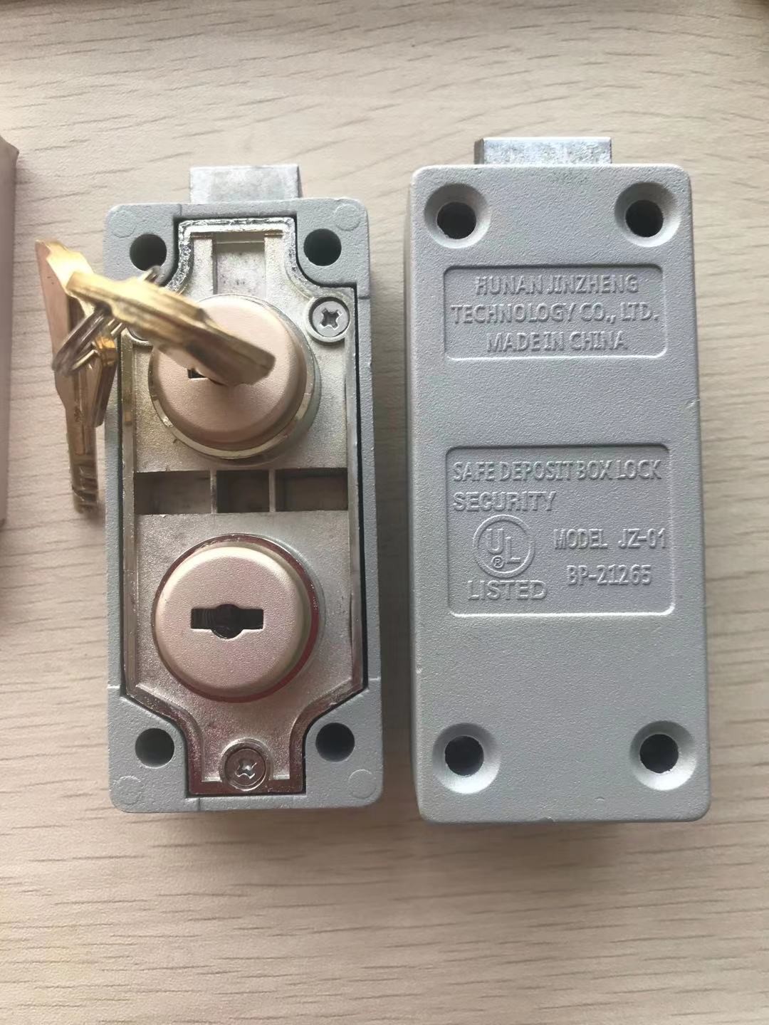 UL Listed JZ-01 Dual Copper Key Locks For Safe Deposit Box And Cabinet
