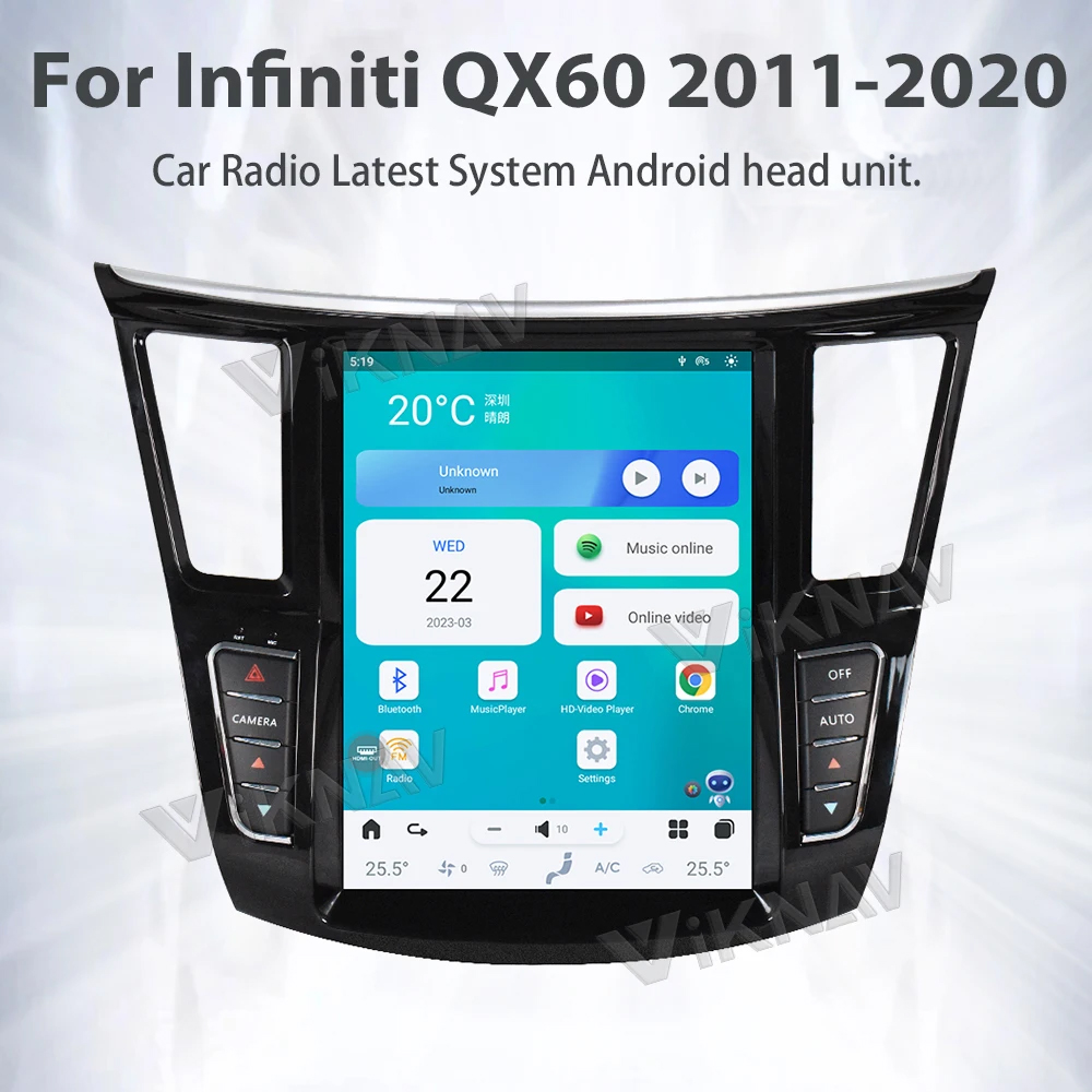 12.3 Inch QX60 JX35 Infiniti Head Unit Carplay Aftermarket Radio 2011-2020 GPS Carplay 4G WIFI