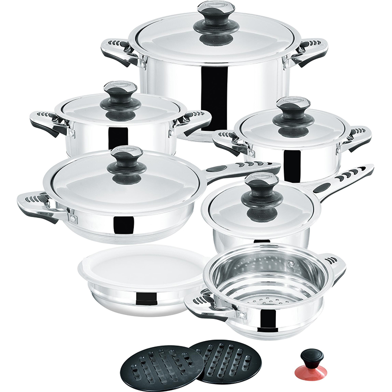 Combination Cookware Set Stainless Steel Kitchen Soup Cooking Pot Non Stick Frying Pan