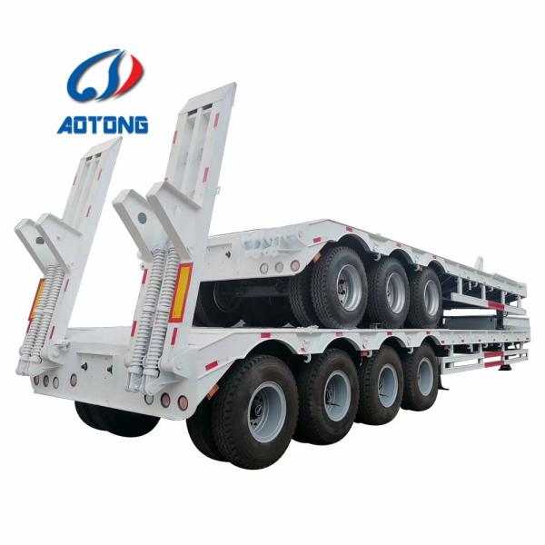 Heavy Load Gooseneck Lowboy Semi Trailer for Excavator Transport 3 Axles 4 Axles