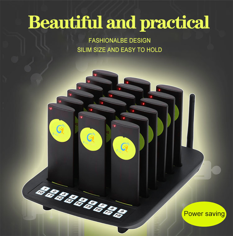 Long range 18 Wireless coaster pagers queuing calling system with 433.92MHZ