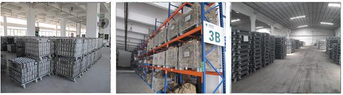 Galvanized Metal Folding Wire Container for Spare Parts Storage