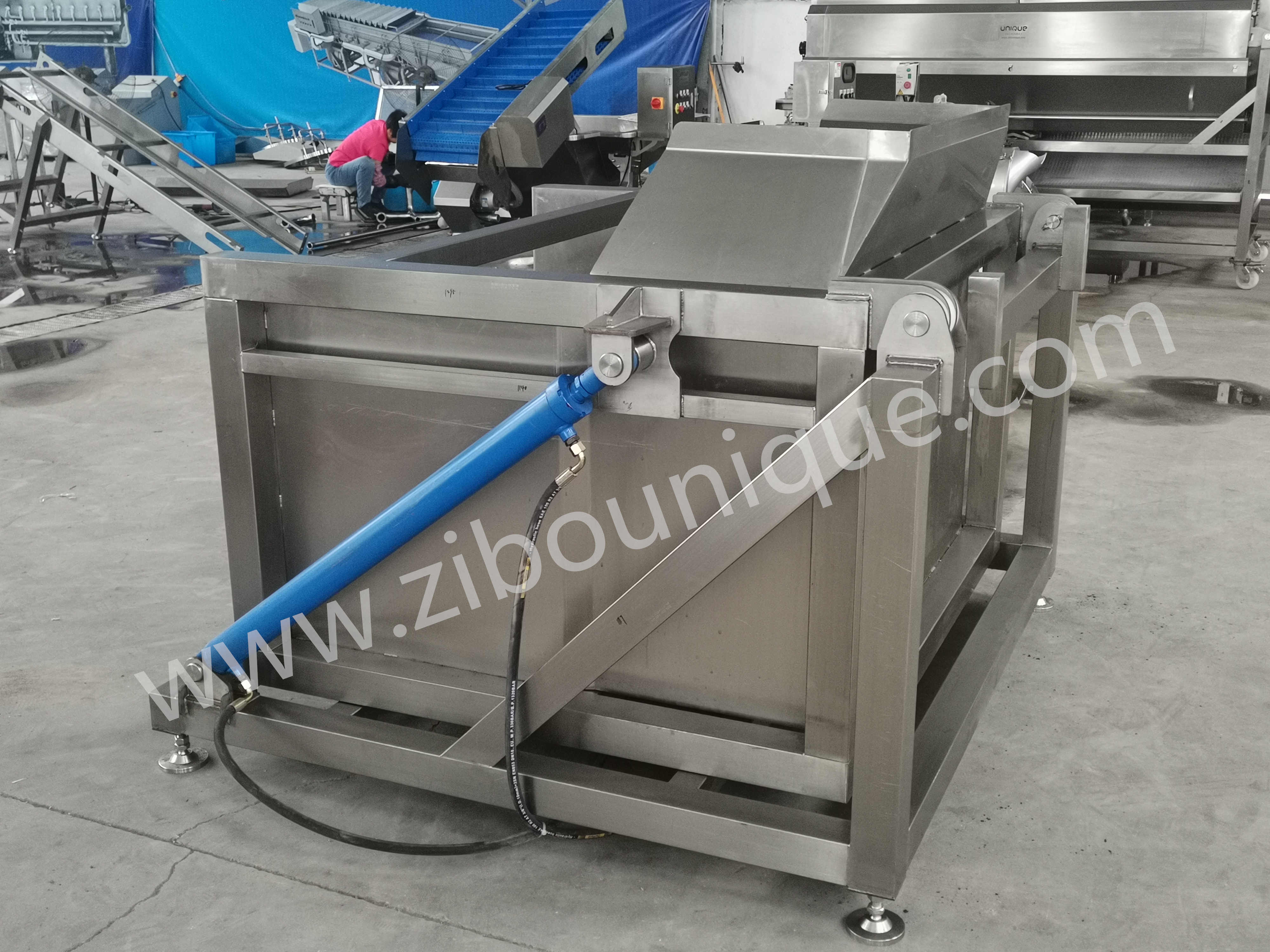 304 Stainless Steel Automatic Hydraulic Bin Dumper for Loading Fruit and Vegetables