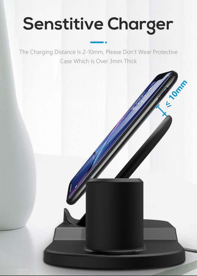 USB Cable 10mm ABS 5W 3 In 1 QI Wireless Charger