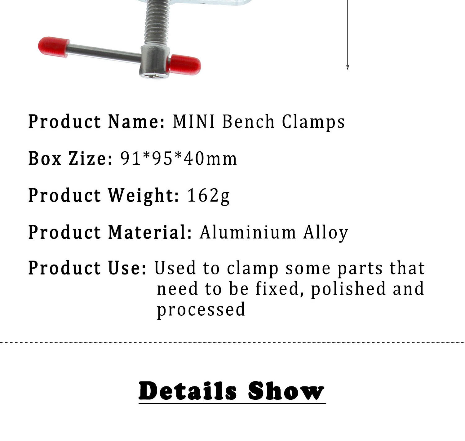 Mini Bench Aluminium Alloy Jewelry Accessories Tools Vise Clamp