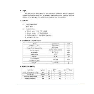MIPI Interface Smartwatch LCD Display 1.78 Inch 368x448 Resolution