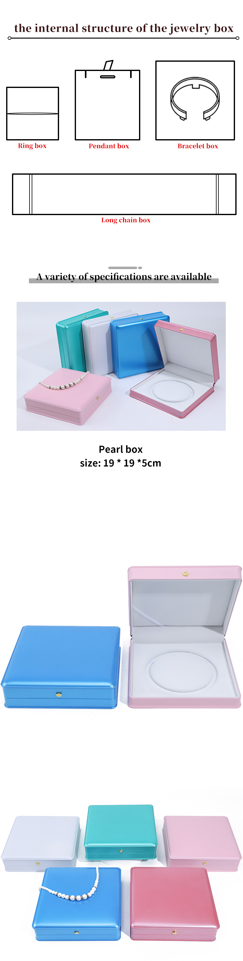 Soft Touch Macaron Color Plastic Pearl Necklace Storage Box Jewelry Packaging