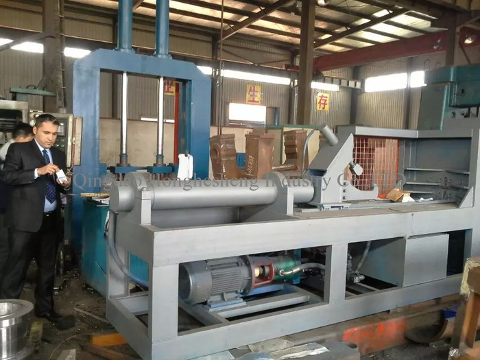 11KW 1200mm Waste Tire Shredding Plant Rubber Tire Shredder 50*50mm Blocks