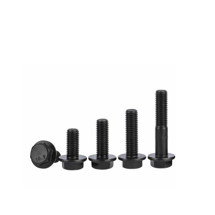 OEM Customized Service Provided 8.8 10.9 Flange Bolt M6 M8 M10 x 125mm DIN 6921 Black