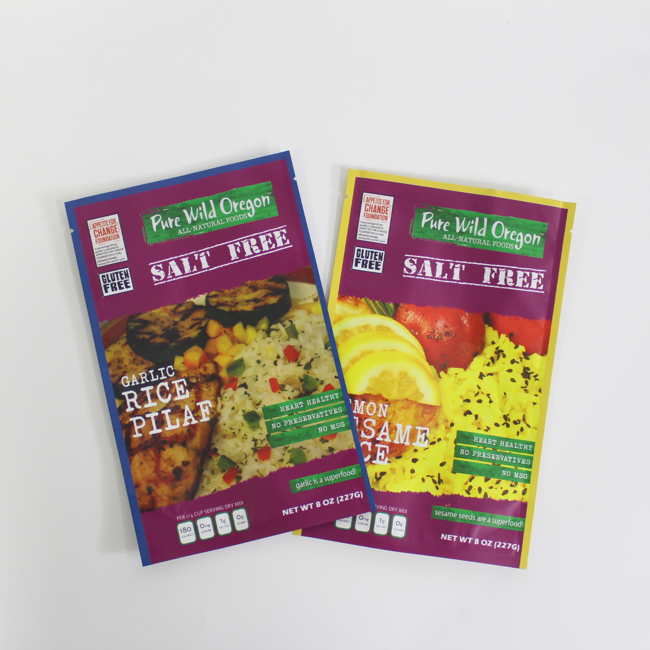 Custom printed plastic laminated stand up packaging pouch for 227g spices