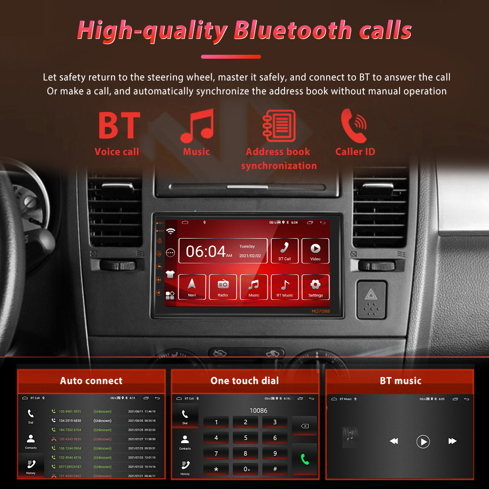 1G 16G Memory Car MP5 Player with Rear View Camera Support and Steering Wheel Control