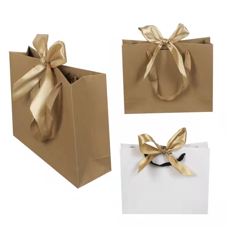 luxury custom printed paper gift shopping bag brown kraft paper bag with your own logo for clothing jewelry
