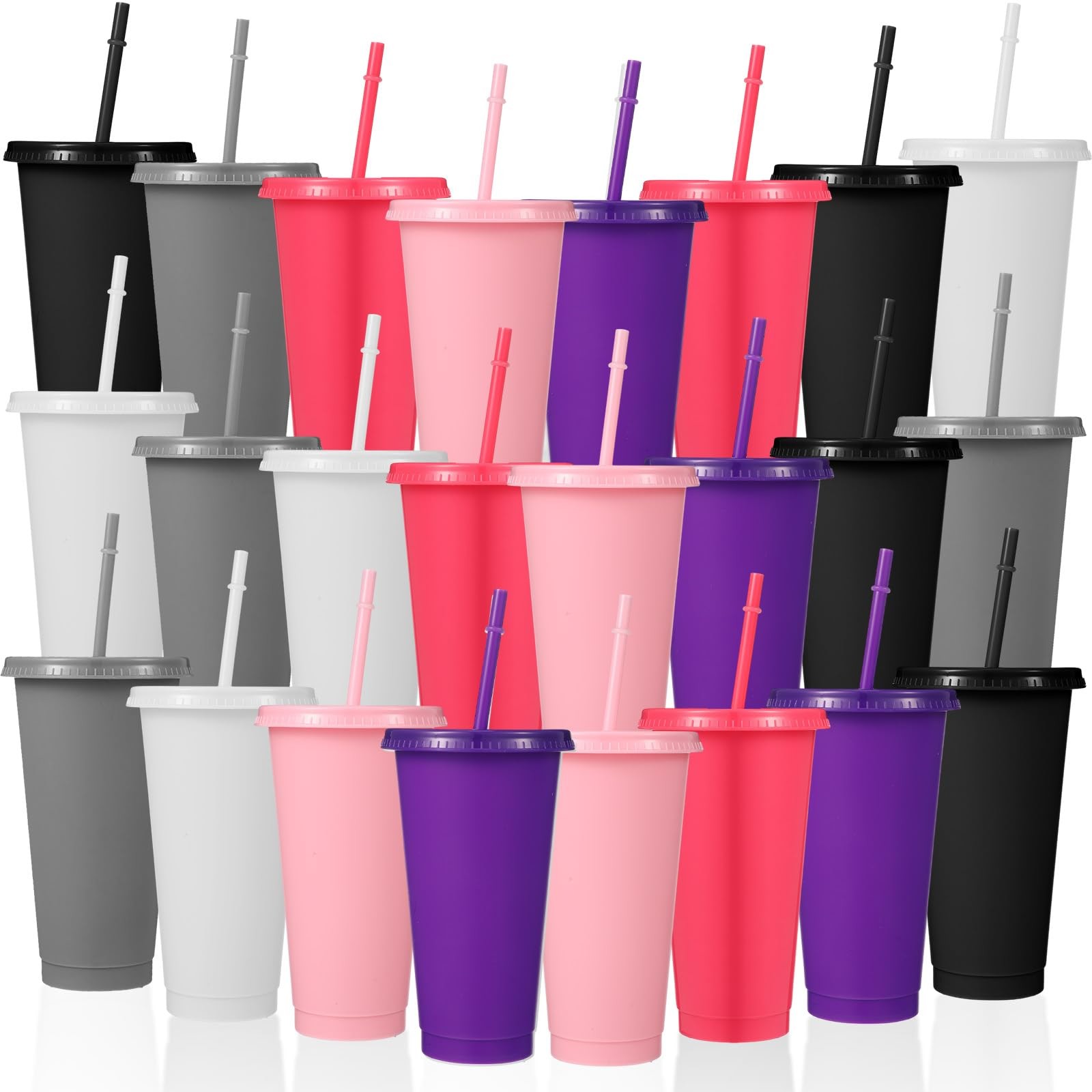 22oz Matte Pastel Tumblers Colored Double Wall Insulated Acrylic Tumblers With Lids And Straws Easy To Clean Perfect For Custom Creations