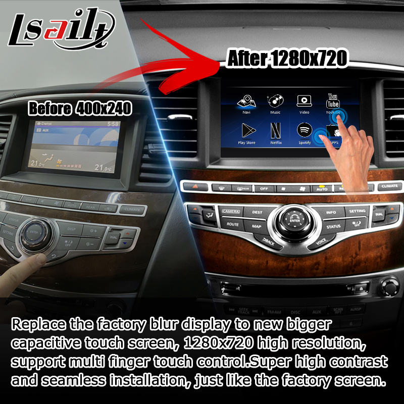 HD multi finger touch screen carplay android auto upgrade for Infiniti QX60 JX35 2013-2016 IT06