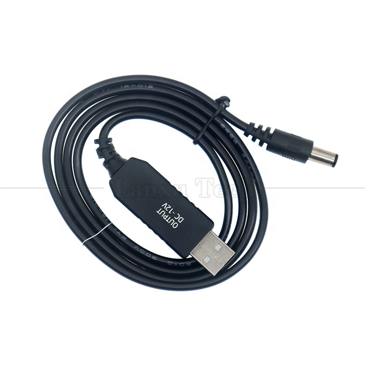 Stock Sale 1M Wifi Router Voltage Set Up Charger 5.5x2.1 mm DC 5V To 12V Power USB Router Cable