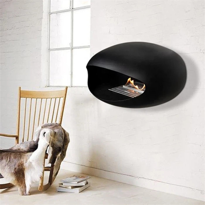 Indoor Free Standing Real Fire Ethanol Fireplace Corten Steel Material